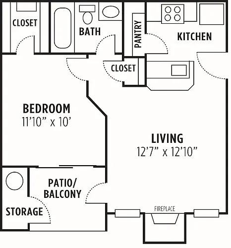 Floor plan Aspen 1x1