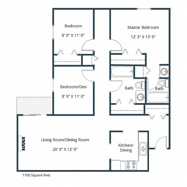 Floor plan Three Bedroom 32A