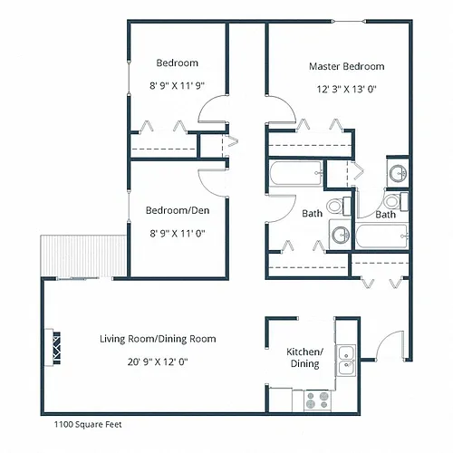 Floor plan Three Bedroom 32A