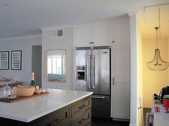 professional grade refrigerator with pull out pantry drawers and 
 storage