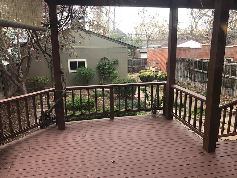 Backyard gardens and deck