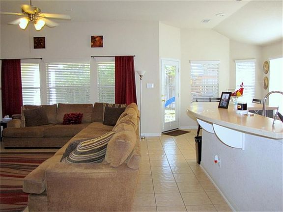 Kitchen open to living room.