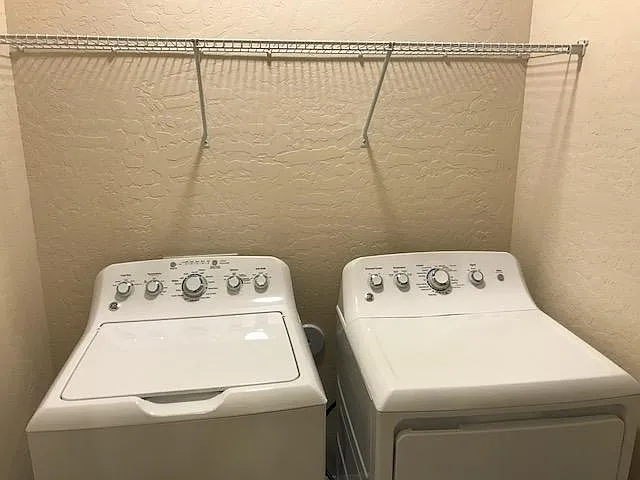 Full size washer and dryer in unit