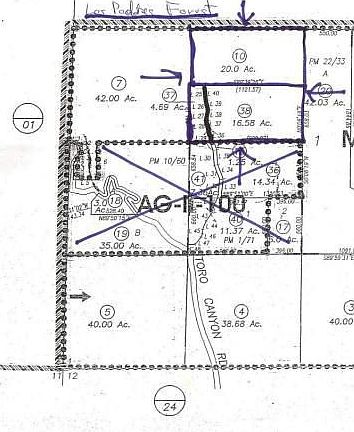 Plot map of 39  acre parcels