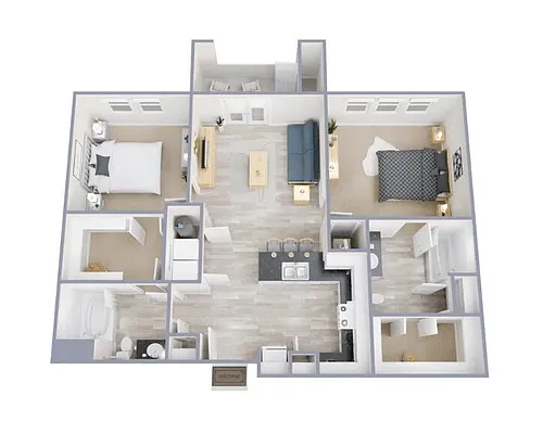 Floor plan 2 Bedroom 2 Bath