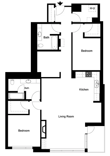 Floor plan 2x2 w/ Den C