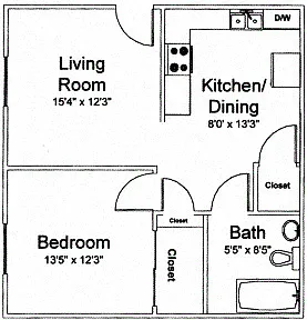 Floor plan 1 Bedroom