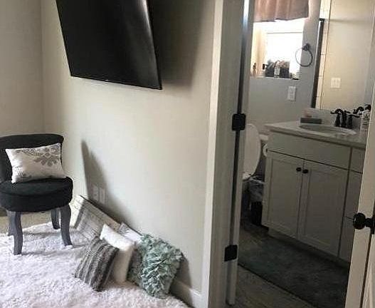 Master bedroom that is linked to the master bathroom