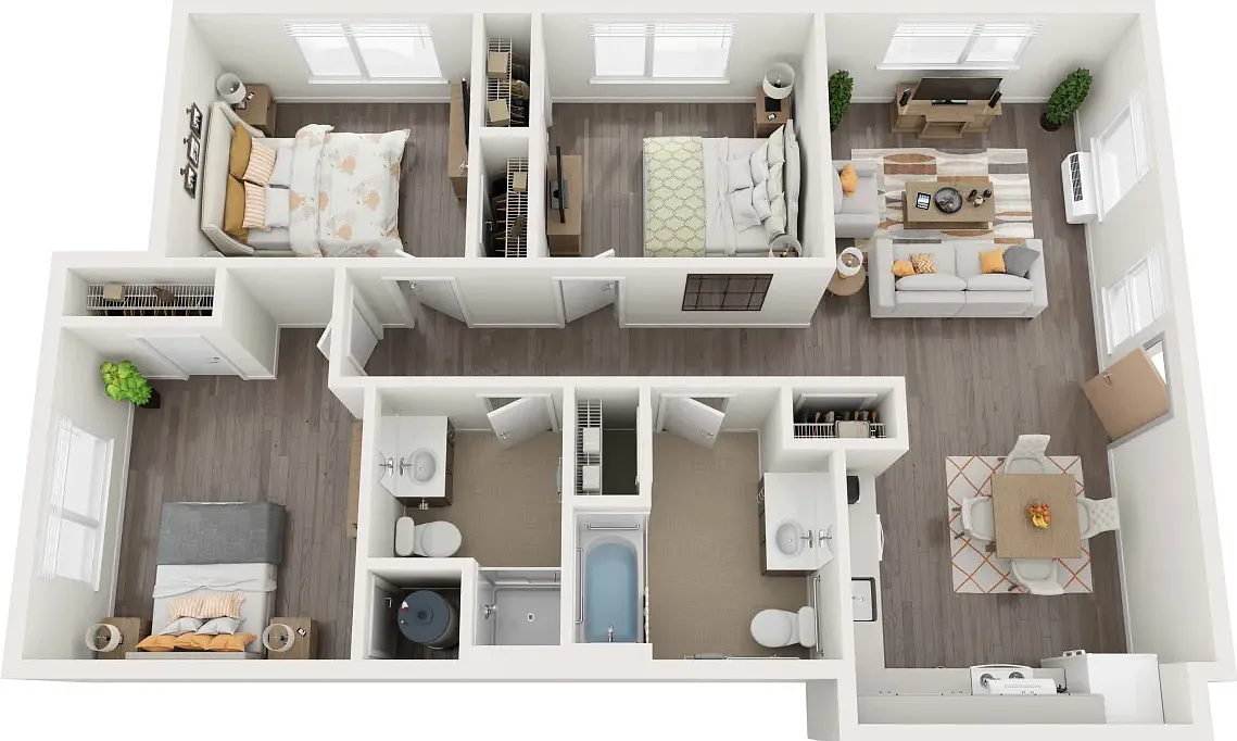 Floor plan Three-Bedroom