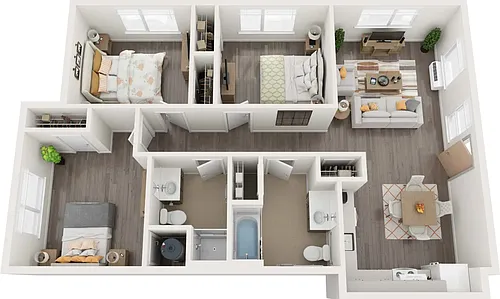 Floor plan Three-Bedroom