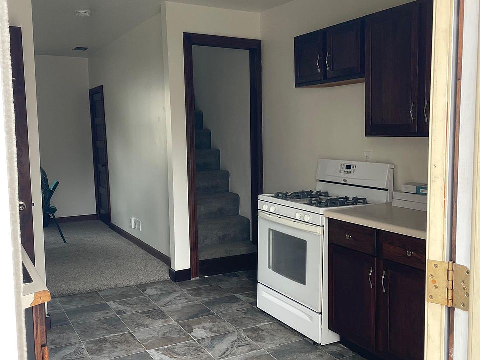 Kitchen looking in from the back door. All floors on the main level are new.