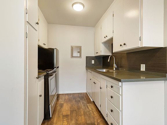 Galley_style kitchen seen from the dining area
