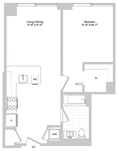 Floor plan A3 | 1 Bed | 1 Bath