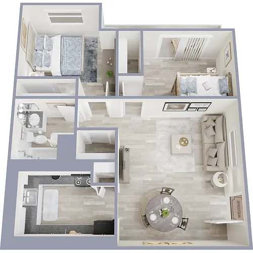 Floor plan Two bedroom one bathroom