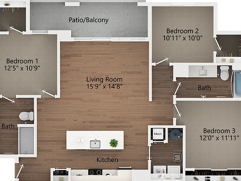 3 Bedroom | 2 Bath 3 Bedroom | 2 Bath