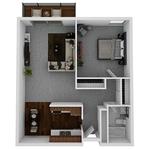 Floor plan One Bedroom 676