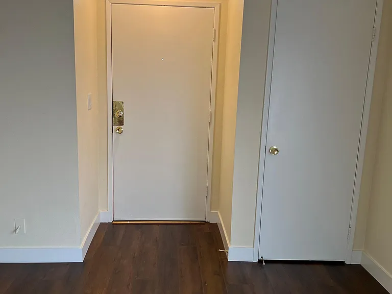 Front door and extra closet