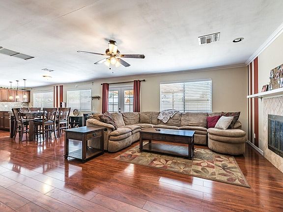 Kitchen and living areas