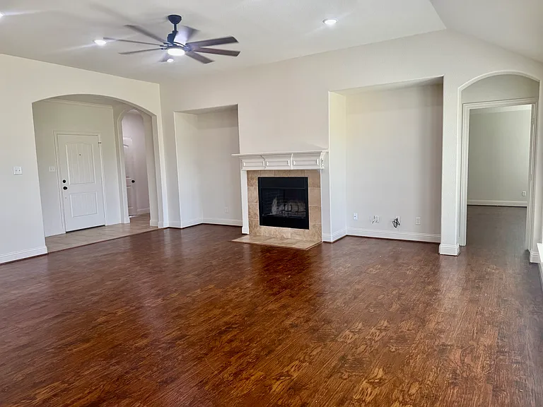 Living room with fireplace