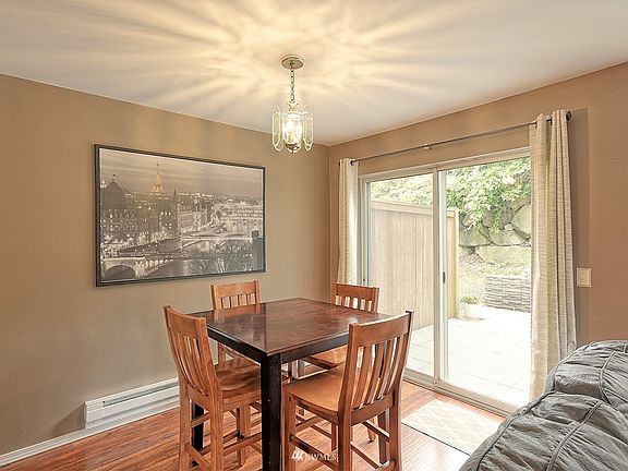 Dining area just off the kitchen. Sliding glass doors lead to the patio.