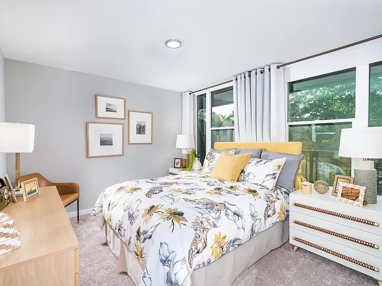 Wall to wall windows let in plenty of natural light in our oversized bedrooms.