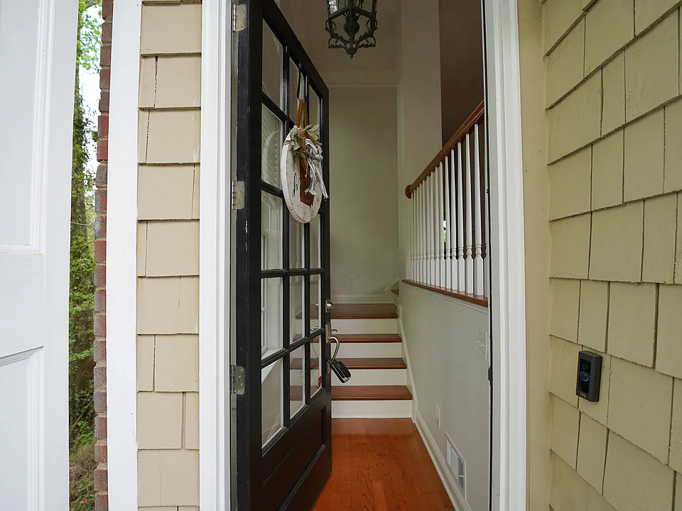 Welcoming, covered front entry.