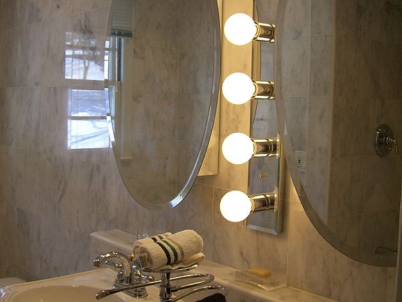 Main Bath with Carrara marble tile