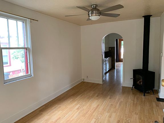 living room with gas stove