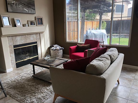 family room sofa facing gas fireplace