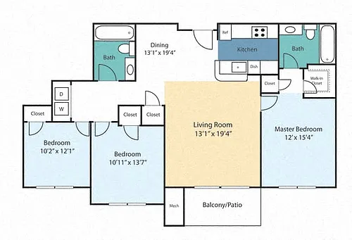 Floor plan Three Bedroom Sage