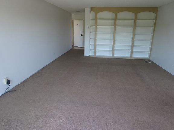 Wall shelving in living room