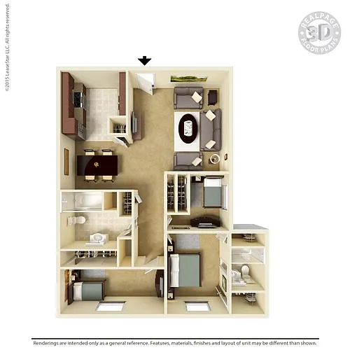 Floor plan 2 Bedroom 2 Bath