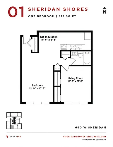 Floor plan One Bedroom