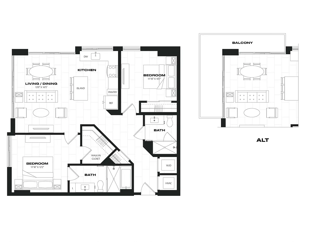 Floor plan 2 Bed/2 Bath-C6.1.1