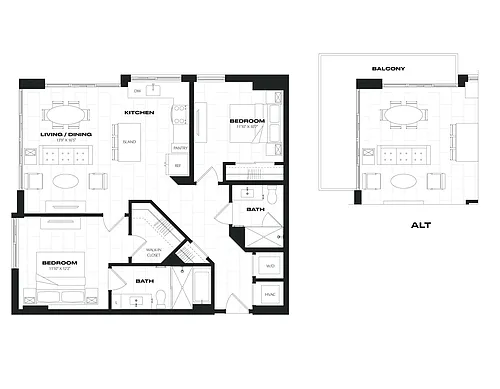 Floor plan 2 Bed/2 Bath-C6.1.1