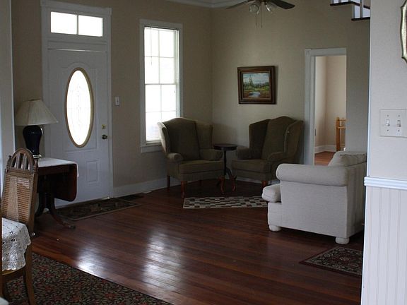 View from kitchen into living area