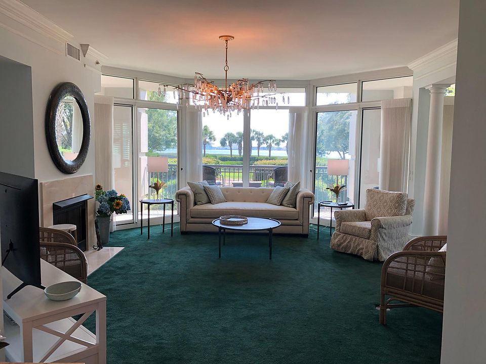Living Room with view of the Cooper River and Historic Downtown Charleston
