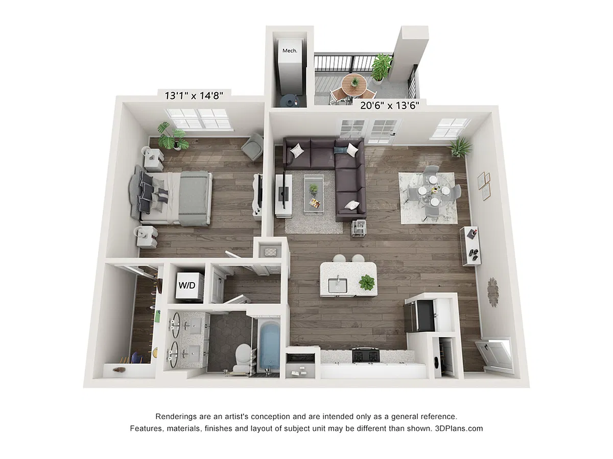 Floor plan 1 BD