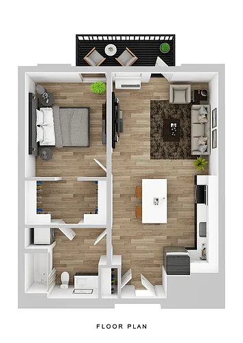 Floor plan Broadrock - 1 Bed A1 Medium Balcony