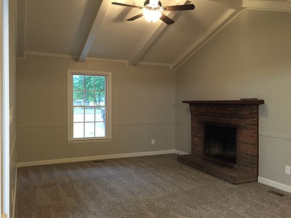 Den with f/p vaulted ceiling