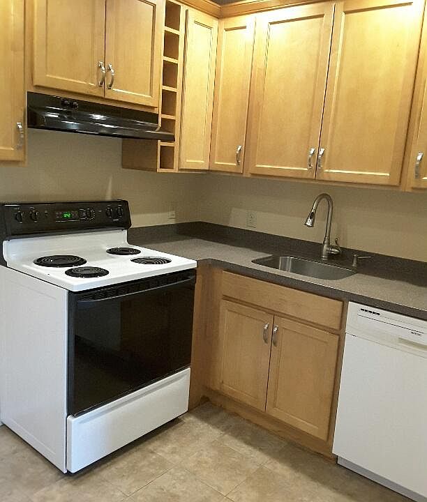 Kitchen stove, counter and sink