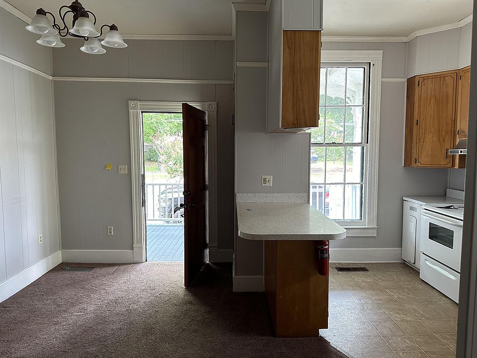 View of living room and kitchen