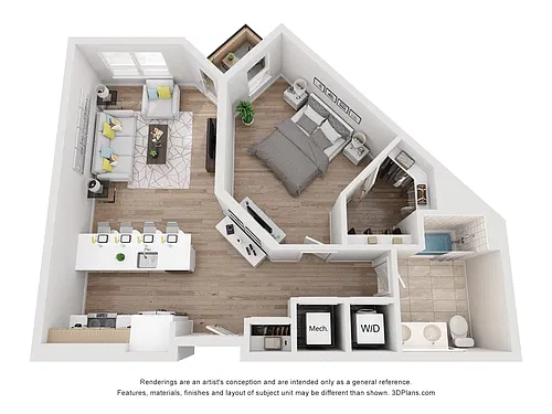 Floor plan Avenue G | 1 Bed/1 Bath-AM-04.1