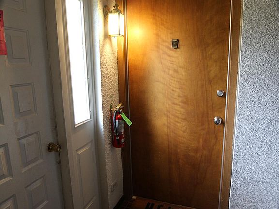 Secured entrance with intercom.
