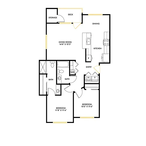 Floor plan South B13 2x2 - Brand New