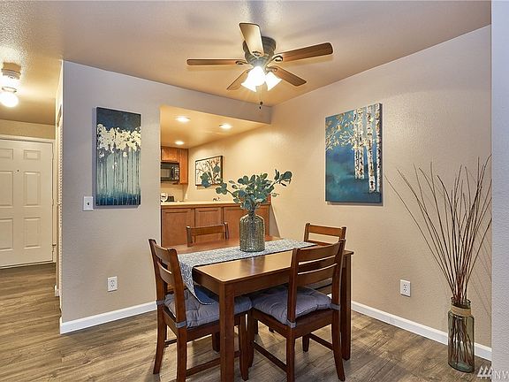 The dining room fits a nice size table