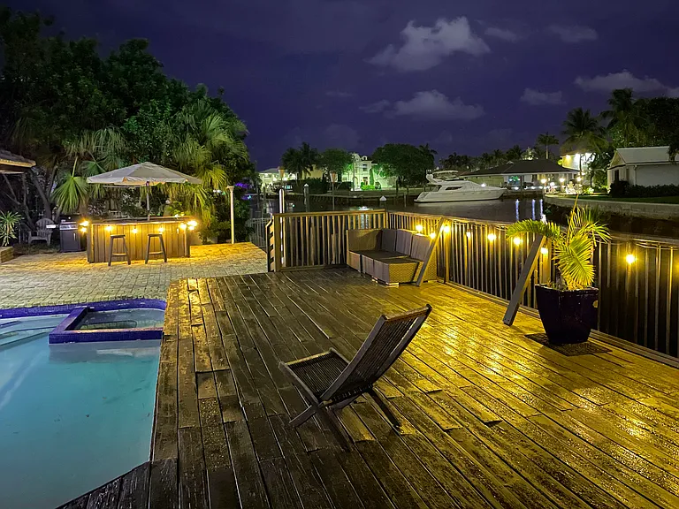 Night view from the deck
