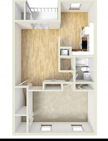 One bedroom floor plan One bedroom floor plan