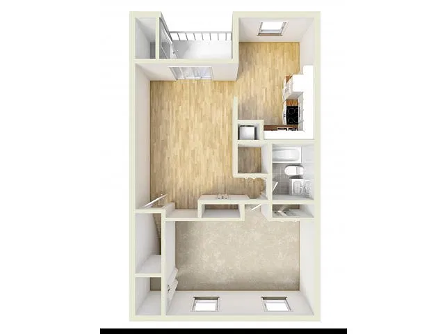 Floor plan One Bedroom 2nd floor