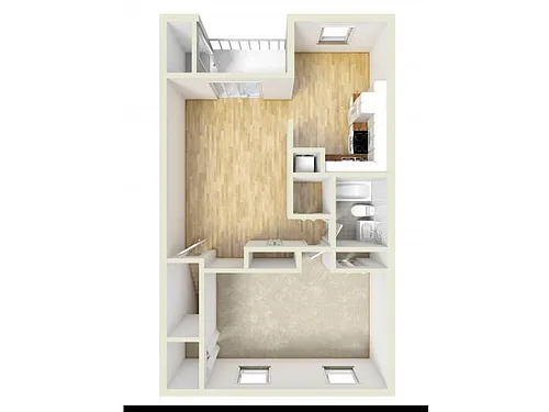 Floor plan One Bedroom 2nd floor